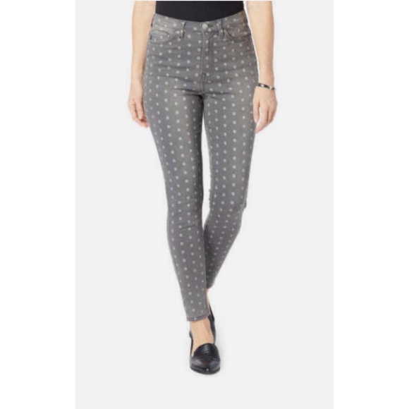DG2 by Diane Gilman Virtual Stretch Ultra 10P Skinny Jean (DAISIES GRAY) NEW - Picture 1 of 5
